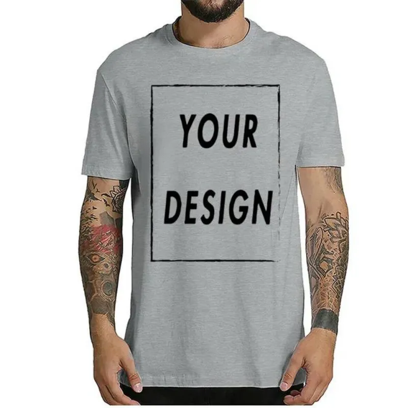 Custom Grey Tshirt Sample Men - Otaku Gift Store