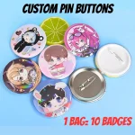 Custom Pin Buttons - Otaku Gift Store