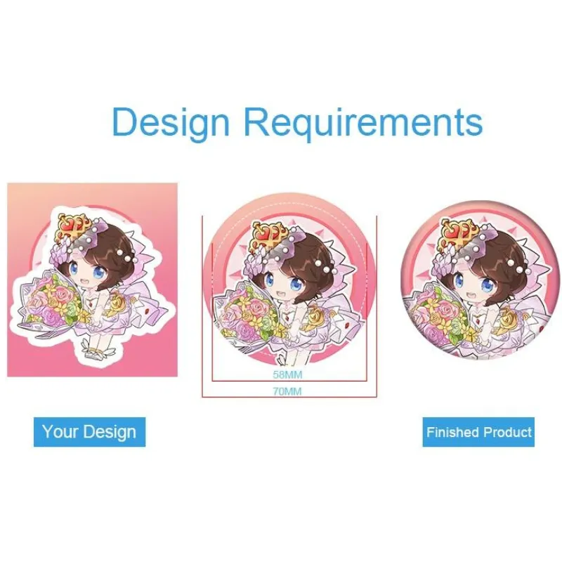 Custom Pin Buttons (Round) 5 Custom Pin Buttons design requirments - Otaku Gift Store